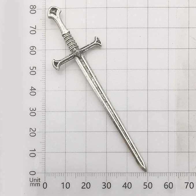 12pcs Craft Supplies Antique Silver Swords Knife Bookmark Charms Pendants - Image 4