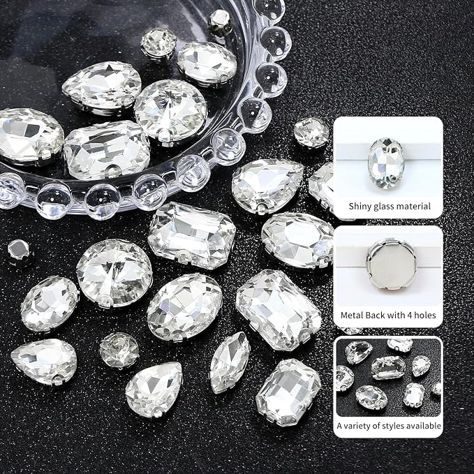 Sew on Rhinestone, Bags and Sewing Accessories，Crystal - Image 2