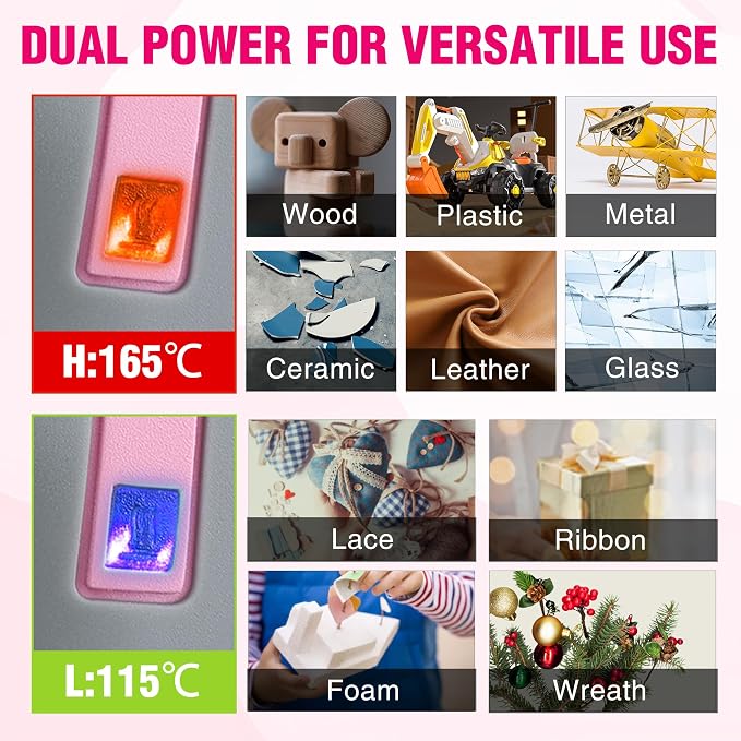 WORKPRO Cordless Hot Glue Gun, 30s Fast Preheating, 7.2V Dual-Temp Glue Gun Kit - Image 3