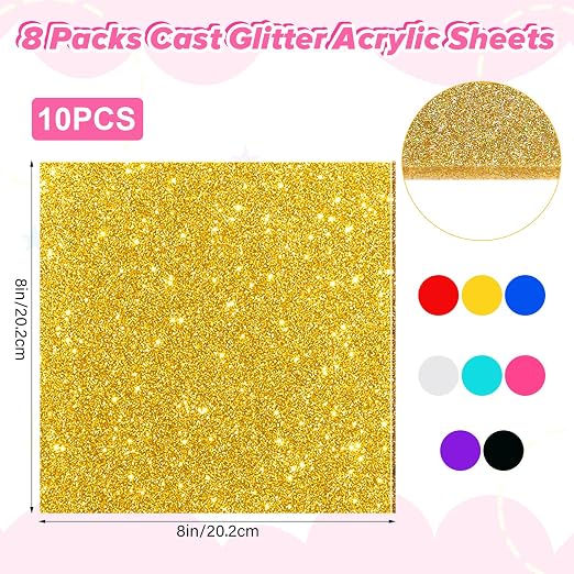Glitter Acrylic Sheets 1/8" Thick 8x8in Color Acrylic Sheets - Image 2
