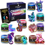 BALTIC DAY - Chameleon Mica Powder, 8 Jars of Color Shift Mica Powder Set - by BALTICDAYpuresoul