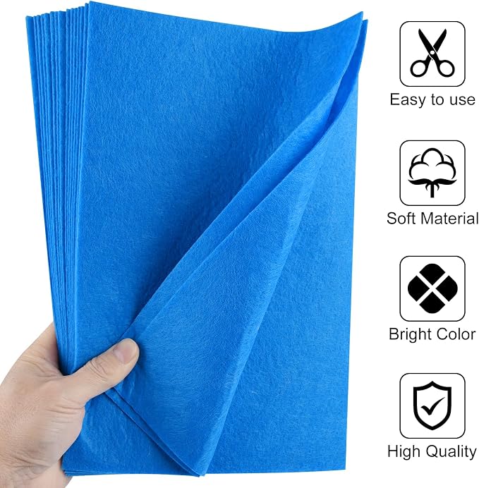 20 Pcs Navy Blue Felt Fabric Sheet 8" x 12" Assorted Color Felt Fabric Sheets - Image 3