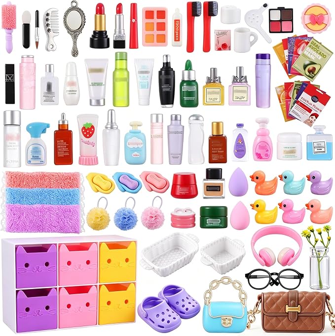 DIYDEC 92Pcs Dollhouse Mini Jewelry Storage Case Cosmetic Hand Bag Miniature by DIYDEC