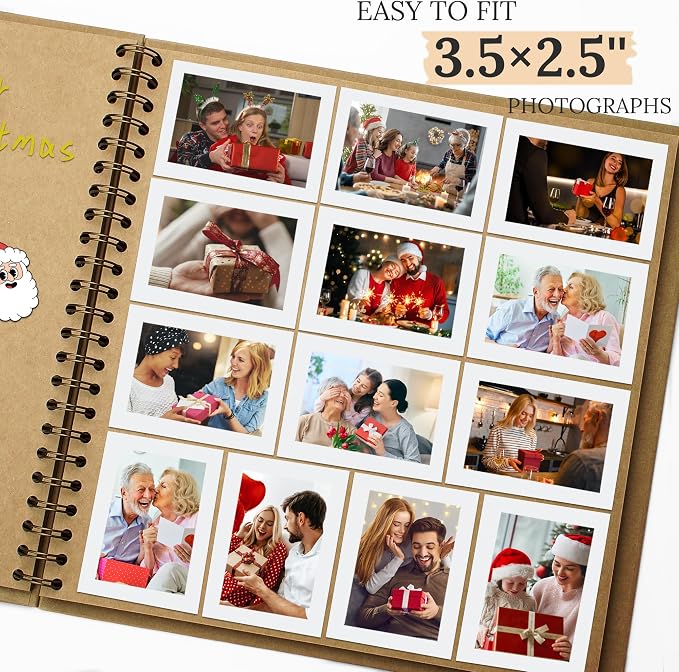 Scrapbook 12x12 Inch DIY Scrapbook Album Hardcover Kraft Paper 100 pages/50 - Image 4