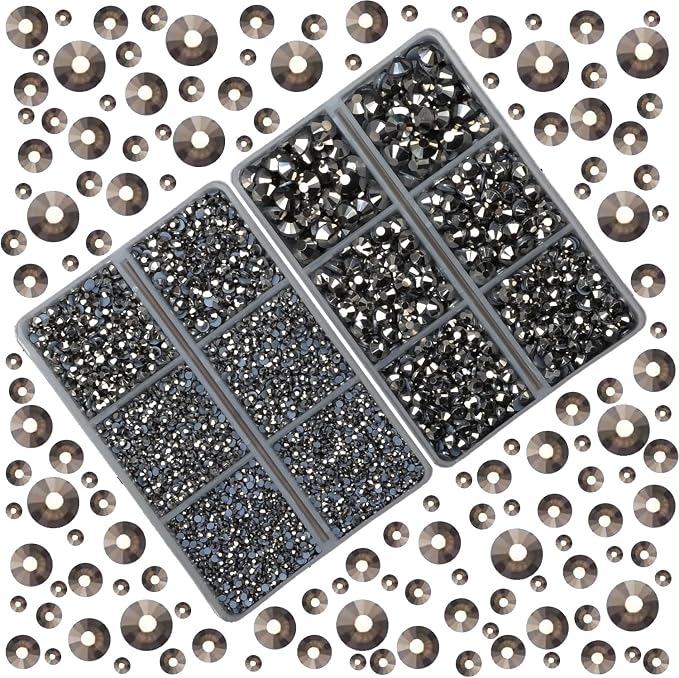 10000Pcs 2-Boxes Mixed Size Hot Fix Round Crystals Gems Glass Stones Hotfix - Image 2