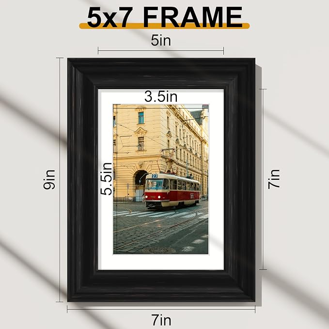 Vittanly 5x7 Picture Frames Set of 2, Ornate Vintage Photo Frame - Image 4