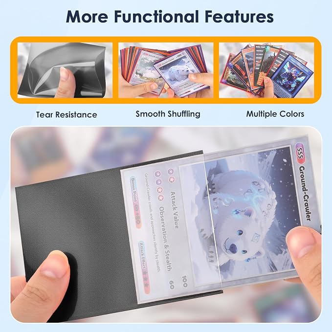 1000Pcs Trading Card Sleeves, 10 Colors Top Loading Sleeves - Image 4