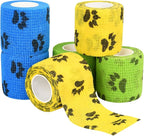 6pcs 2" Self Adhesive Bandage Wraps, Paw Prints A | by FGBNM