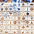 Augshy 56pcs Hanukkah Stencils, Chanukkah Dreidel Menorah Cupcake Stencils by Augshy