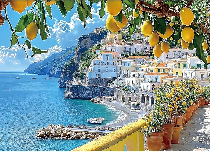 MINIWAN 300 Piece Amalfi Coast Puzzle, 17 x 11 Inches | Premium Jigsaw Puzzle by MINIWAN