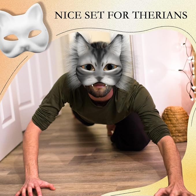 Seenelling DIY Therian Mask Kit Blank Cat Mask - Image 3