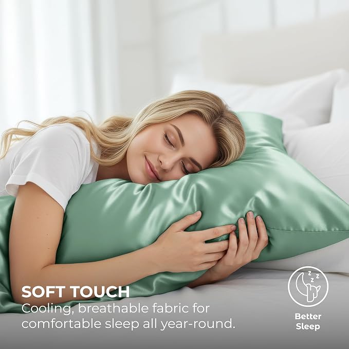 Pure Bedding Satin Pillowcase 2 Pack - Image 3
