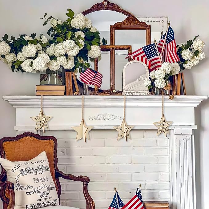 COCHIE DIY 3D 4th of July Stars Wood Crafts to Paint, Paintable Unfinished - Image 4