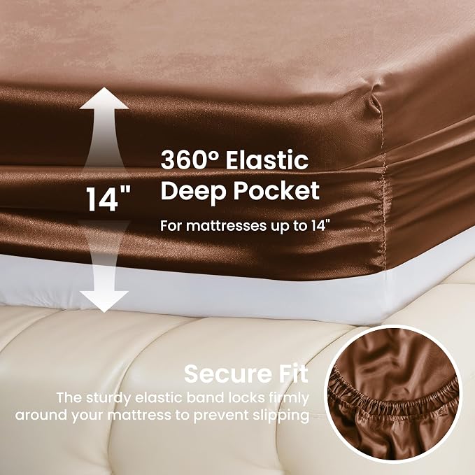 Love's cabin Twin XL Satin Sheet Sets - Image 4