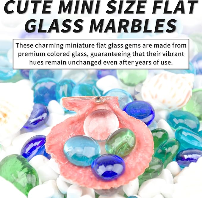 1 LB Flat Glass Beads, Mini Flat Round Pebbles - Image 5