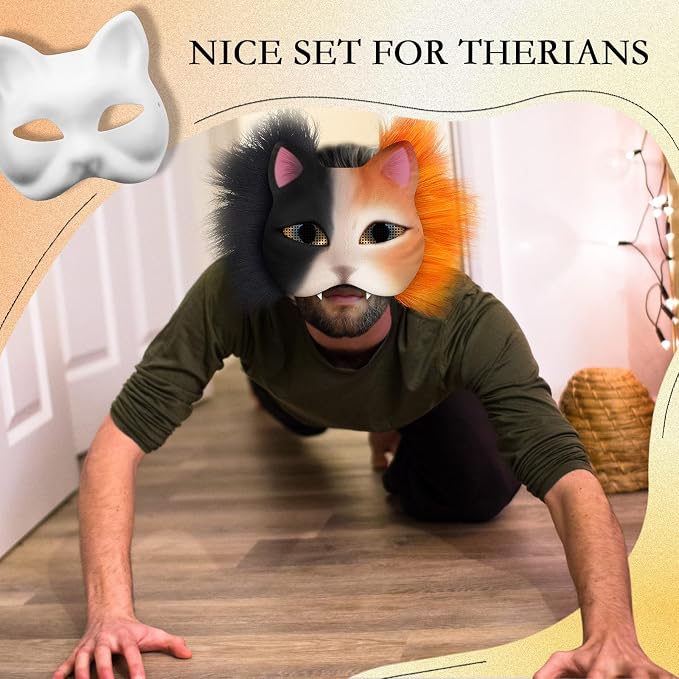 Seenelling DIY Therian Mask Kit Blank Cat Mask - Image 4