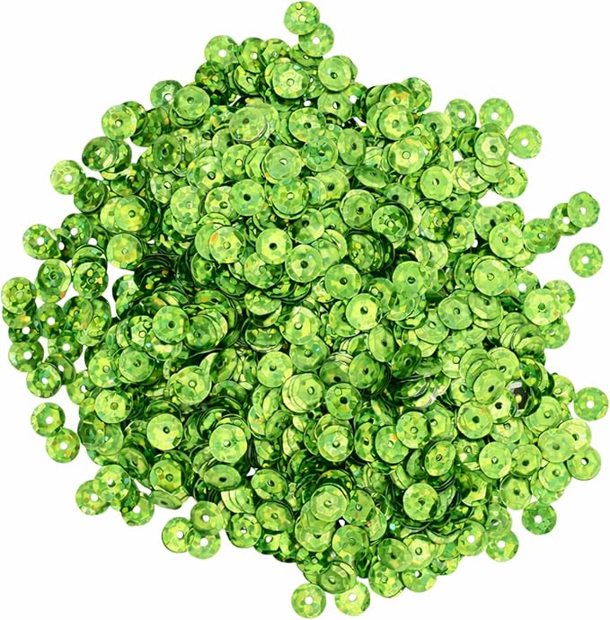 Mandala Crafts 20000 Holographic Light Green Sequins - Image 2