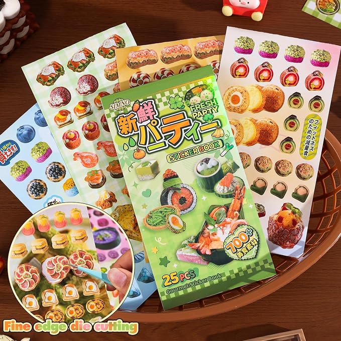 Girl's Japanese Retro Sticker Book, Food and Daily Life Theme - Image 2