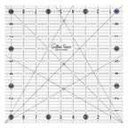 The Quilted Bear Square Quilting Ruler, Transparent Acrylic, 9.5" x 9.5" | by TheQuiltedBearsProducts