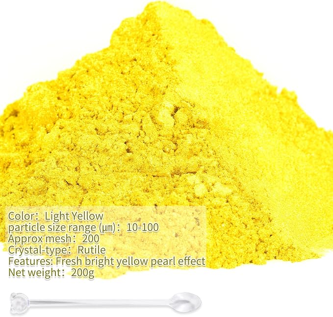 Mica Powder, 7.05OZ（200g）, Light Yellow Mica Powder Pigment - Image 2