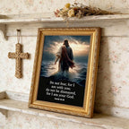 Vintage Gold Framed Jesus Wall Art Jesus Walking on Water Christian Canvas - Image 4