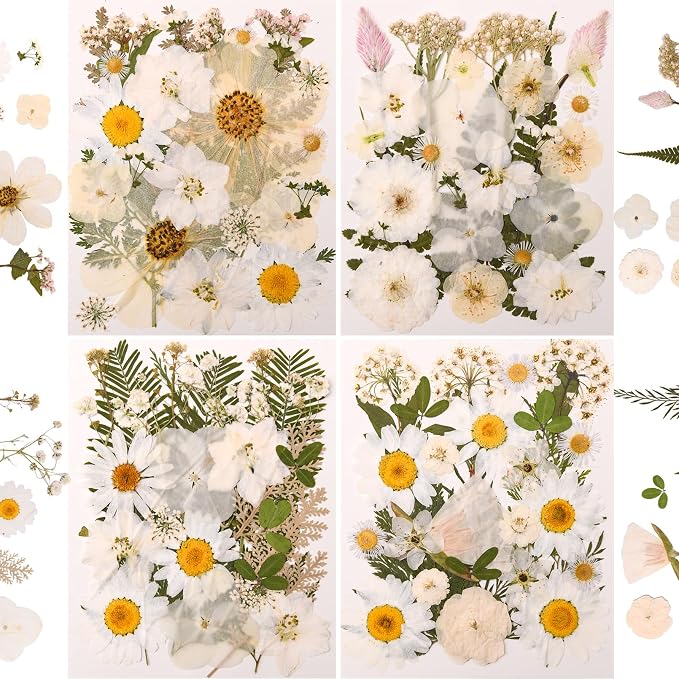 110+PCS Pressed Flowers for Resin, Colorful-i | Real Dried Flower Leaves by nisetten