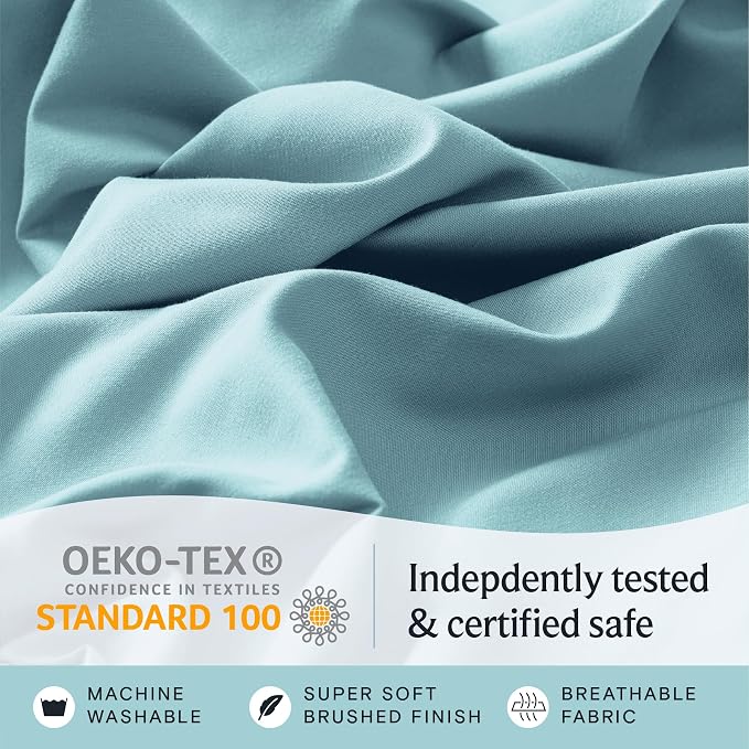 LuxClub 3 PC Sheet Bed Sheets Deep Pockets 18" Eco Friendly Wrinkle - Image 7