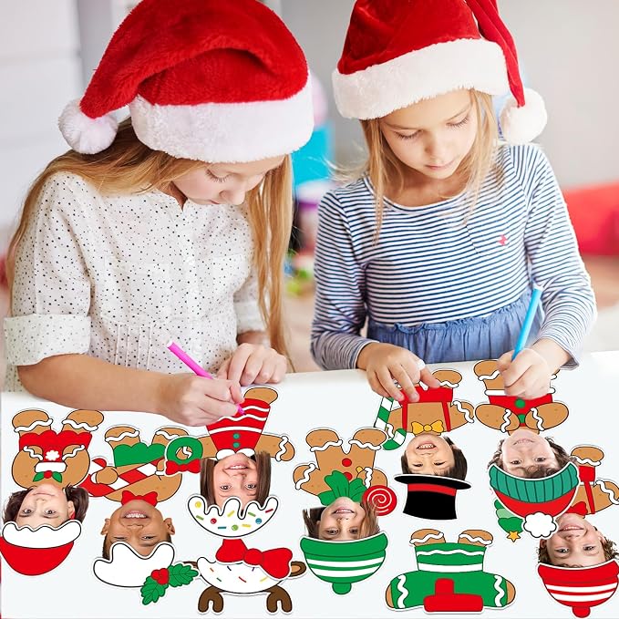 60pcs Christmas Theme Cutouts Gingerbread Man Bulletin Board Decoration Xmas - Image 6