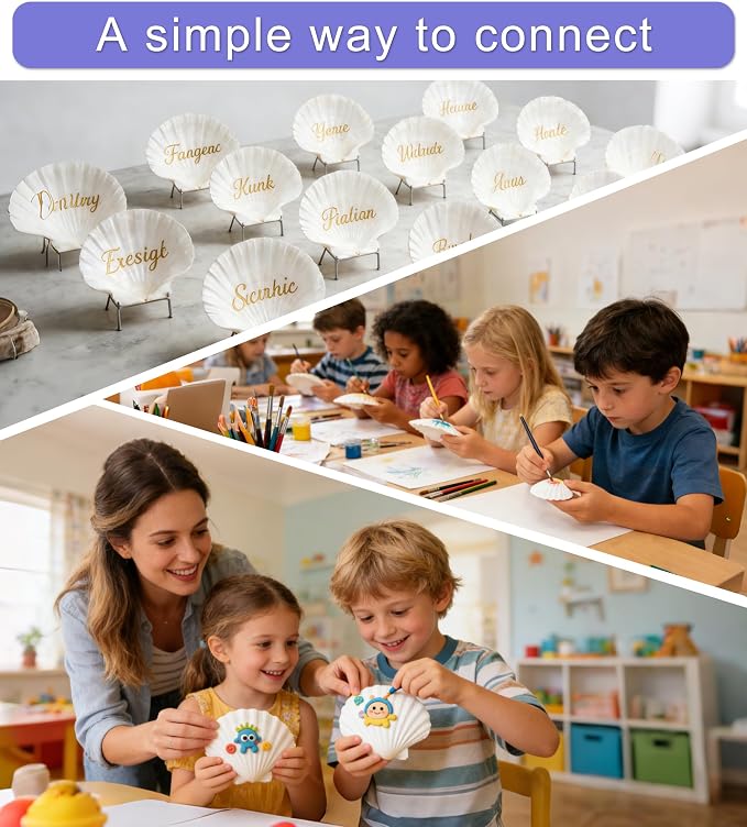 denking 30 PCS Large Scallop Shells 3.5-4 inch Natural White Seashells - Image 6