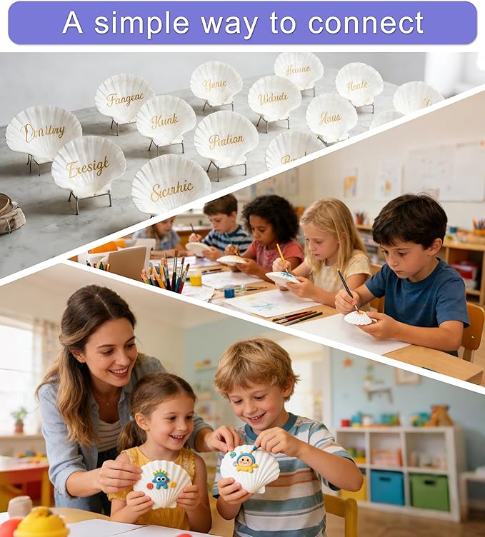 Denking 20 PCS Scallop Shells 3.5-4 inch Natural White Seashells - Image 6