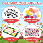 WATINC 6Pcs Hand Puppet Making Kit, Art Craft Felt Sock Puppet Toys, Creative - Image 2