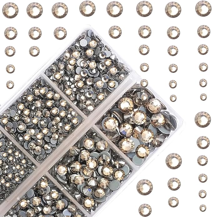 10000Pcs 2-Boxes Mixed Size Hot Fix Round Crystals Gems Glass Stones Hotfix by MASSIVE+BEADS