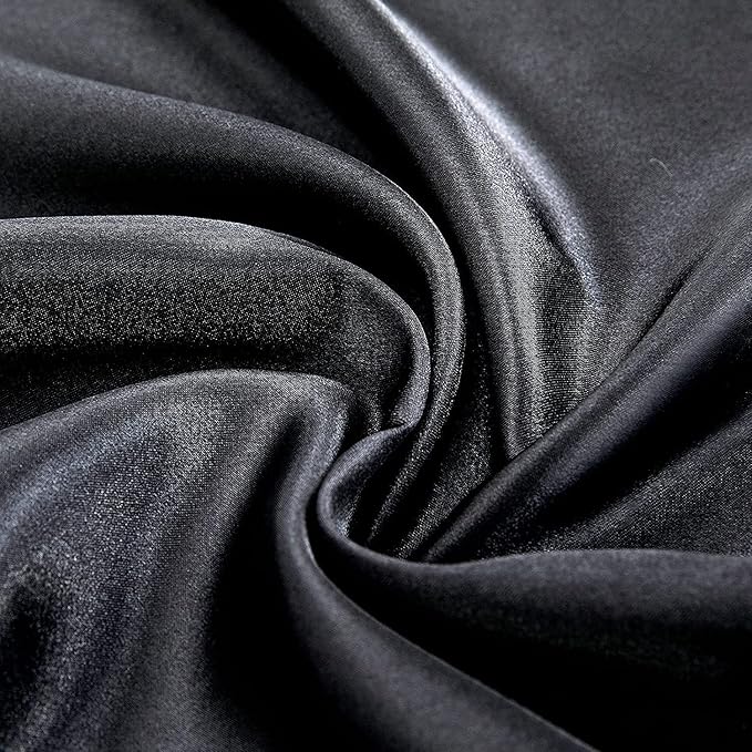 Homiest Black Satin Flat Sheet for Full Mattress, Luxury & Ultra Soft Bedding - Image 3