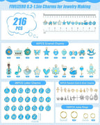 FIVEIZERO 216PCS Charms for Jewelry Making, Enamel Blacelet Charms Kit | - Image 2
