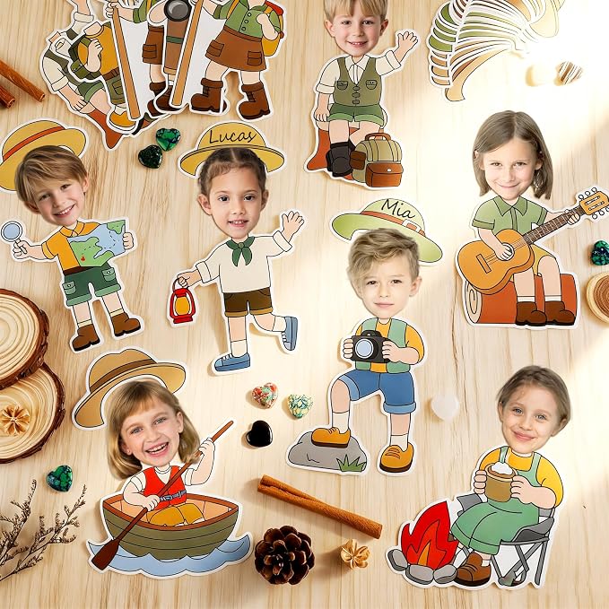 60pcs Camping Theme DIY Cutouts Camper Bulletin Board Decoration Set Camping - Image 4