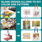 30-Pack Sublimation Blanks Tote Bags, 15 Canvas Tote & 15 Makeup Bags | - Image 3