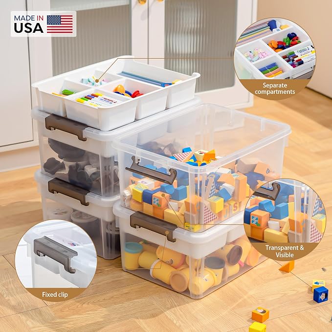 Citylife 17QT 2Packs Clear Craft Organizers and Storage Box - Image 5