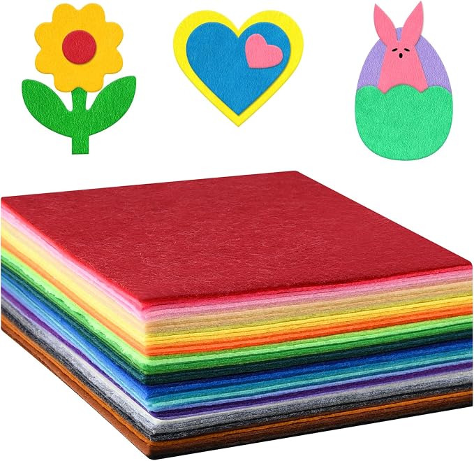 Morcheiong 50 Pcs Felt Fabric Soft Felt Fabric Sheet by Morcheiong