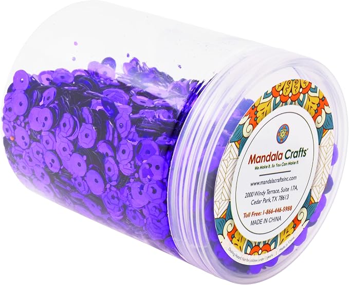 Mandala Crafts 6mm Cup Round Purple Sequins - Image 4