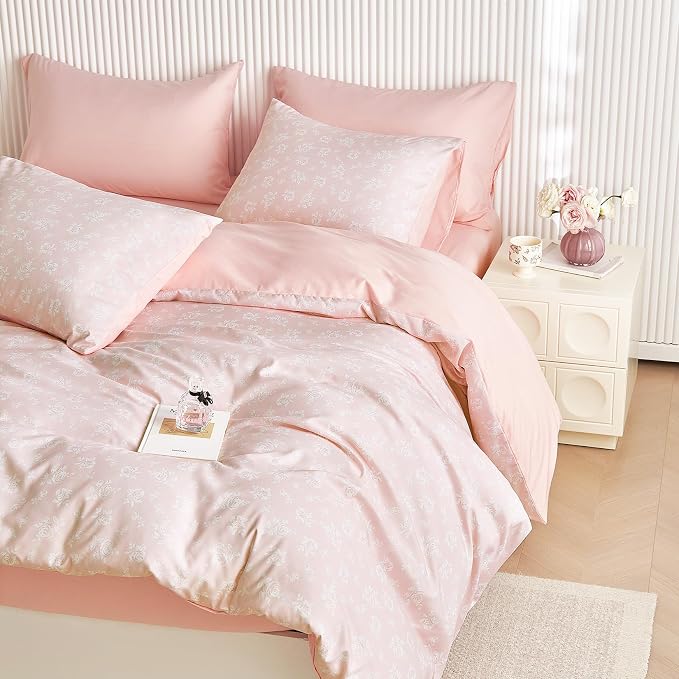 Wake In Cloud - Coquette Duvet Cover Set, Floral Cottagecore Flower Shabby Chic - Image 5