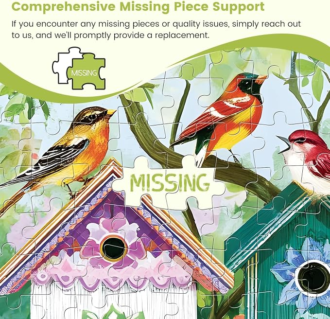 500 Piece Puzzle for Adults, Colorful Birdhouses 500 Piece Puzzle, Vibrant - Image 7
