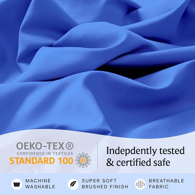 LuxClub 3 PC Twin XL Sheet Set, Deep Pockets Wrinkle Free Cooling Bed Sheets - Image 5