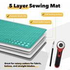 Mandala Crafts Self-Healing Cutting Mat Set – 12" x 18" A3 Green Double-Sided - Image 4