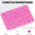 33000Pcs Hot Pink AB Rhinestones - Image 3