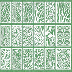 18 Pcs Mixed Stencils for Crafts Reusable Layering Templates Featuring Leaf by Unknown