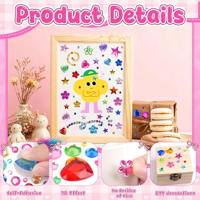 2078PCS Gem Stickers Large Rhinestone Stickers Self Adhesive Acrylic Gems DIY - Image 4