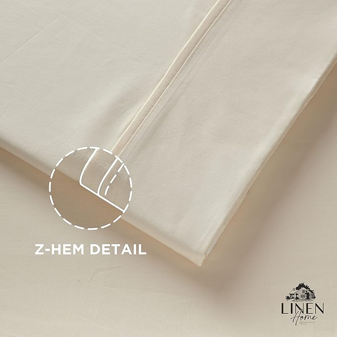 Linen Home 100% Cotton Percale 1 Flat Sheet, Twin Size - Image 3