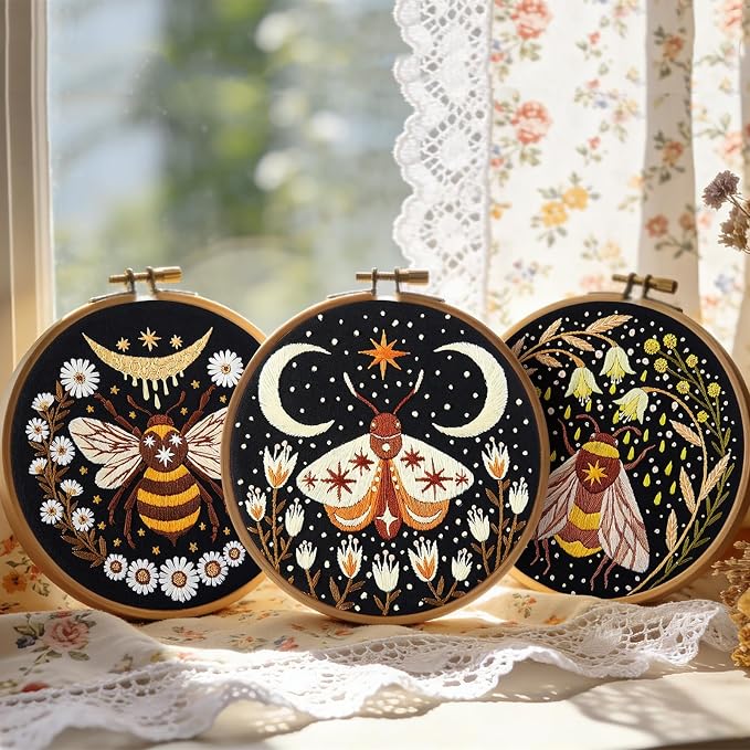 Hand Embroidery Starter Kits for Beginners Adults, Counted Stamped Cross Stitch - Image 2