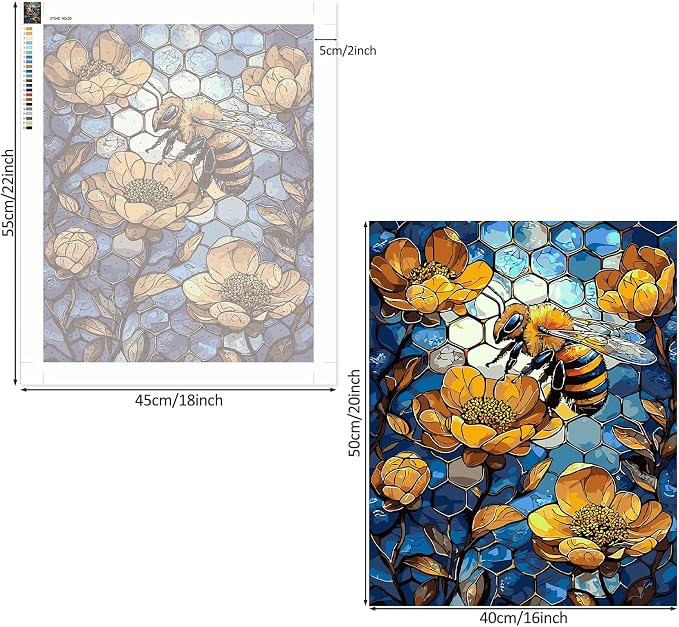 Lxmsja Bee Stained Glass Paint by Numbers Kit - Image 6