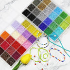 18800Pcs 3mm 48-Color Glass Seed Beads + 260 Alphabet Letter Beads DIY Jewelry - Image 5